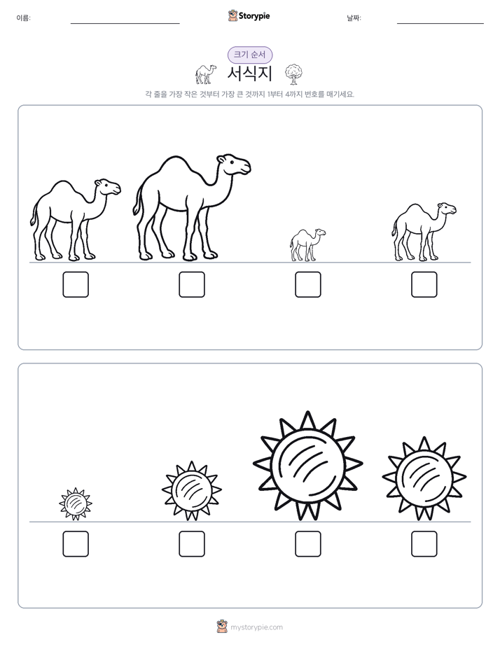 크기 순서