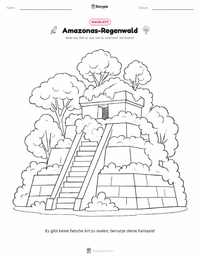 Der Amazonas-Regenwald Malvorlage für Kinder