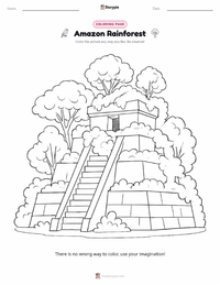 Amazon Rainforest coloring page for kids