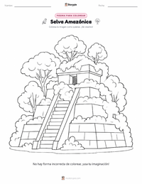 Página para colorear de La Selva Amazónica para niños