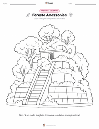 Pagina da colorare di La Foresta Amazzonica per bambini