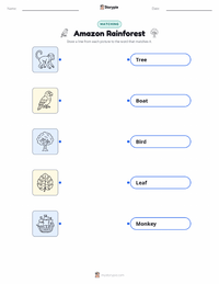 Amazon Rainforest printable worksheet for kids