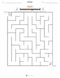Het Amazoneregenwoud afdrukbare werkblad voorbeeld