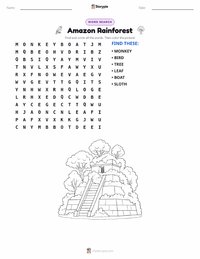 Amazon Rainforest printable worksheet preview