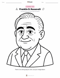 Franklin D. Roosevelt coloring page for kids