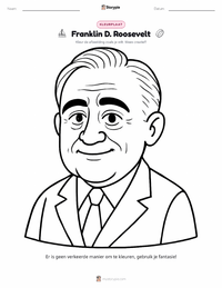 Franklin D. Roosevelt kleurplaat voor kinderen