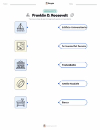 Scheda stampabile di Franklin D. Roosevelt per bambini