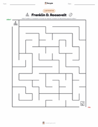 Aperçu de la feuille de travail imprimable Franklin D. Roosevelt