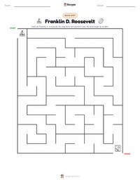 Franklin D. Roosevelt afdrukbare werkblad voorbeeld