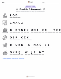 Podgląd drukowalnego arkusza ćwiczeń Franklin D. Roosevelt