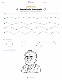 Franklin D. Roosevelt afdrukbare werkblad voorbeeld