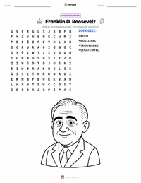 Franklin D. Roosevelt afdrukbare werkblad voorbeeld