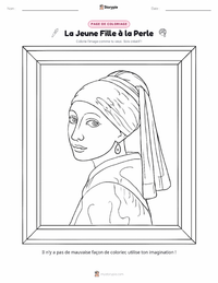 Aperçu de la feuille de travail imprimable La Jeune Fille à la perle