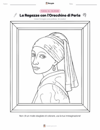 Anteprima della scheda stampabile di Ragazza con l'orecchino di perla
