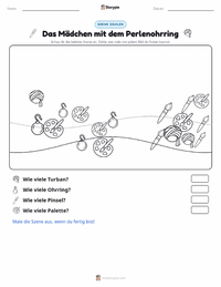 Das Mädchen mit dem Perlenohrring druckbare Arbeitsblatt Vorschau