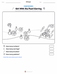 Girl With the Pearl Earring printable worksheet preview