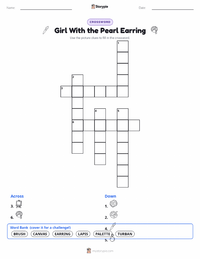Girl With the Pearl Earring printable worksheet preview