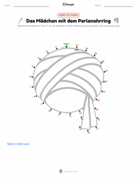 Das Mädchen mit dem Perlenohrring druckbare Arbeitsblatt Vorschau