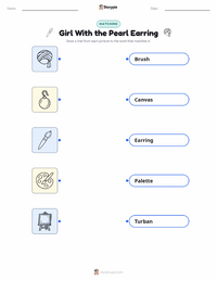 Girl With the Pearl Earring printable worksheet for kids