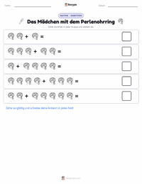 Das Mädchen mit dem Perlenohrring druckbare Arbeitsblatt Vorschau