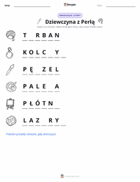 Podgląd drukowalnego arkusza ćwiczeń Dziewczyna z perłą