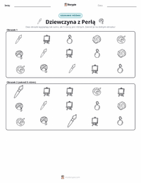 Podgląd drukowalnego arkusza ćwiczeń Dziewczyna z perłą