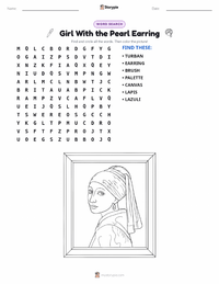 Girl With the Pearl Earring printable worksheet preview