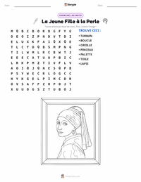Aperçu de la feuille de travail imprimable La Jeune Fille à la perle