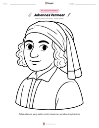 Prabaca lembar kerja cetak Johannes Vermeer