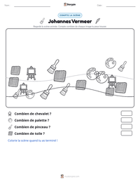 Aperçu de la feuille de travail imprimable Johannes Vermeer