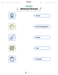 Prévia da folha de atividades imprimível Johannes Vermeer