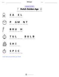 Dutch Golden Age printable worksheet preview