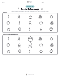 Dutch Golden Age printable worksheet preview