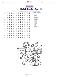 Dutch Golden Age printable worksheet preview