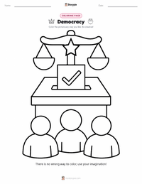 Democracy coloring page for kids