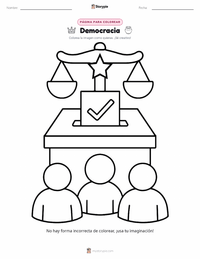 Página para colorear de Democracia para niños