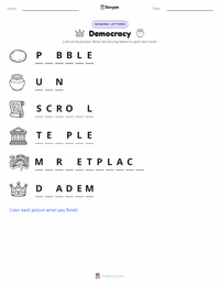 Democracy printable worksheet preview