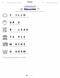 Aperçu de la feuille de travail imprimable Démocratie