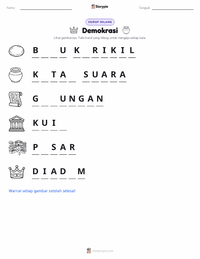 Prabaca lembar kerja cetak Demokrasi