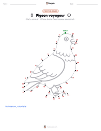 Aperçu de la feuille de travail imprimable Pigeon voyageur