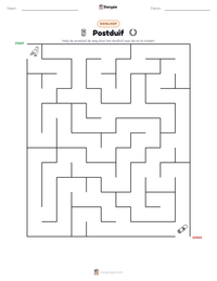 Postduif afdrukbare werkblad voorbeeld