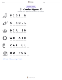 Carrier Pigeon printable worksheet preview