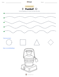 Postduif afdrukbare werkblad voorbeeld
