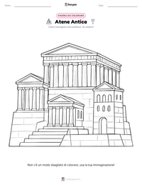 Pagina da colorare di Atene Antica per bambini