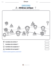 Aperçu de la feuille de travail imprimable Athènes antique