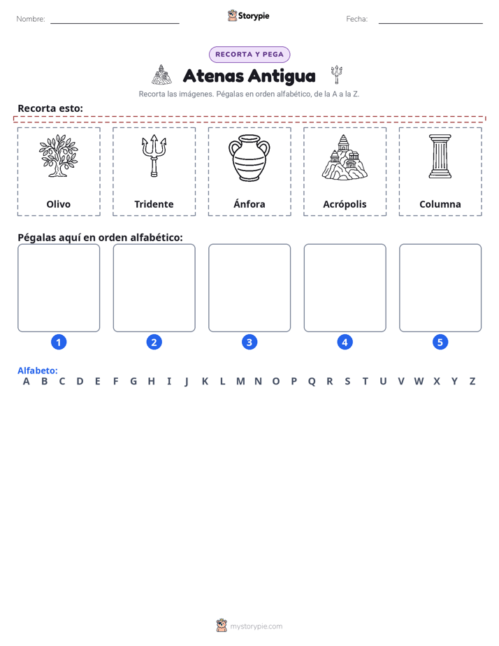 Cortar y Pegar el Alfabeto