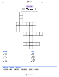 Voting printable worksheet preview