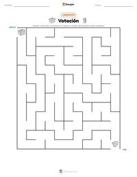 Vista previa de la hoja de trabajo imprimible de Votación