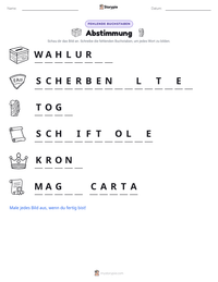 Abstimmung druckbare Arbeitsblatt Vorschau