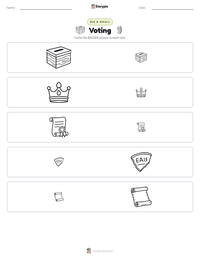 Voting printable worksheet preview